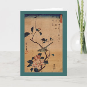 Oriental Camellia and Warbler Card