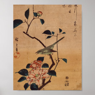 Oriental Camellia and Warbler Poster