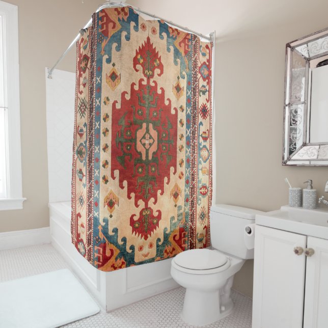 Oriental Carpet Rug Shower Curtain (In Situ)