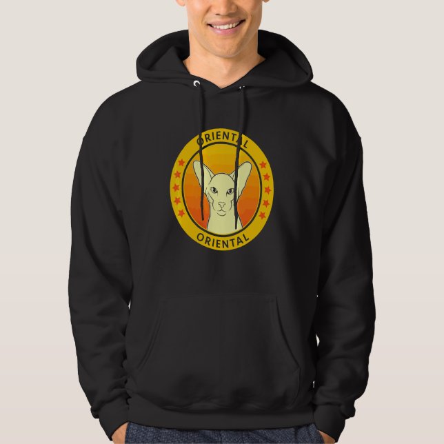 Oriental Cat Portrait Hoodie (Front)