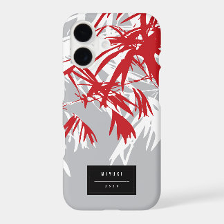 Oriental Chic Asian Chinese Grey Bamboo Leaves Zen