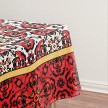 Oriental Christmas Holiday Damask Red and Gold