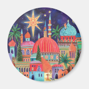 Oriental City Christmas Holiday Magnet