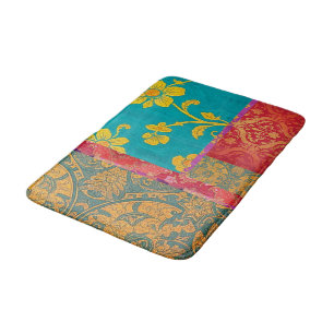 ORIENTAL Colourful Green Red - Bath Mat Rug