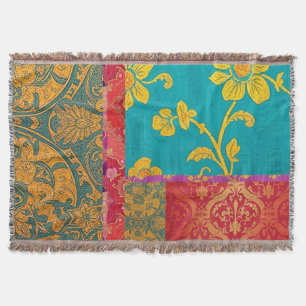 ORIENTAL Colourful Green Red - Throw Blanket