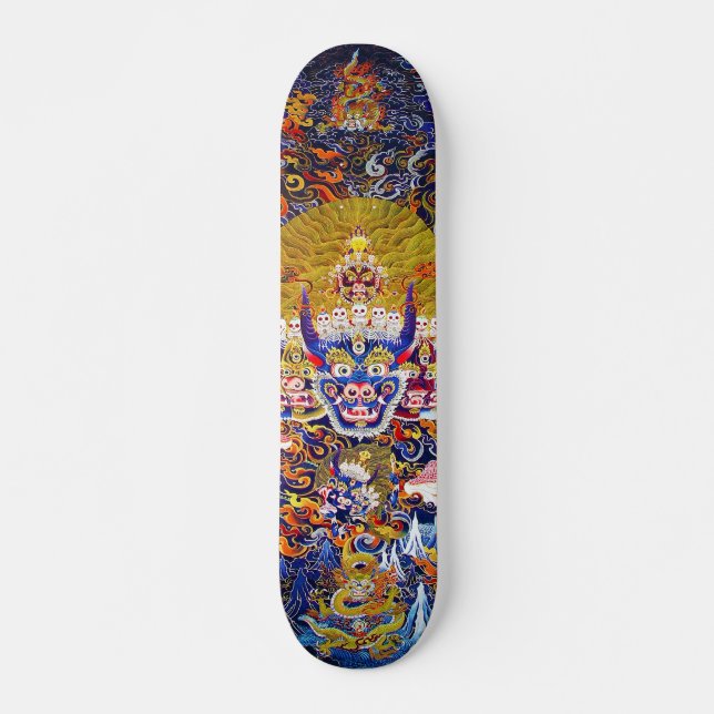 Oriental Cool tibethan mandala Yamantaka death god Skateboard (Front)