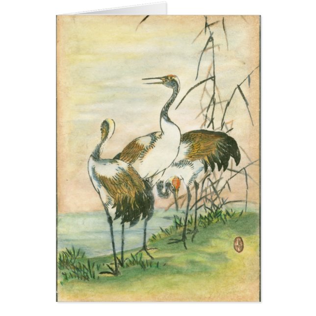 Oriental Cranes by the Water (Front)