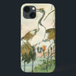 Oriental Cranes by the Water iPhone 13 Case<br><div class="desc">This painting by Vision Studio would perfect for a bird collection. This contemporary fine art print of white cranes with black and brown wings is perfect for an oriental-art fan and the details will add character to any Zazzle product.</div>