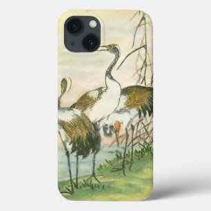 Oriental Cranes by the Water iPhone 13 Case