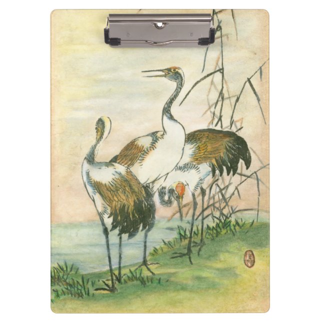 Oriental Cranes by the Water Clipboard (Front)