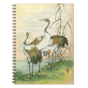 Oriental Cranes by the Water Notebook