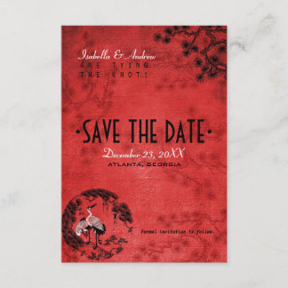 Oriental Cranes save the date invitation