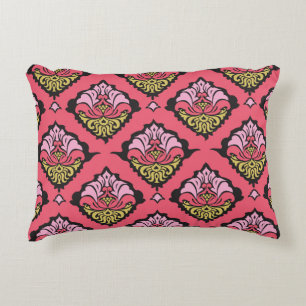 Oriental Damask Floral Seamless Wallpaper Decorative Cushion