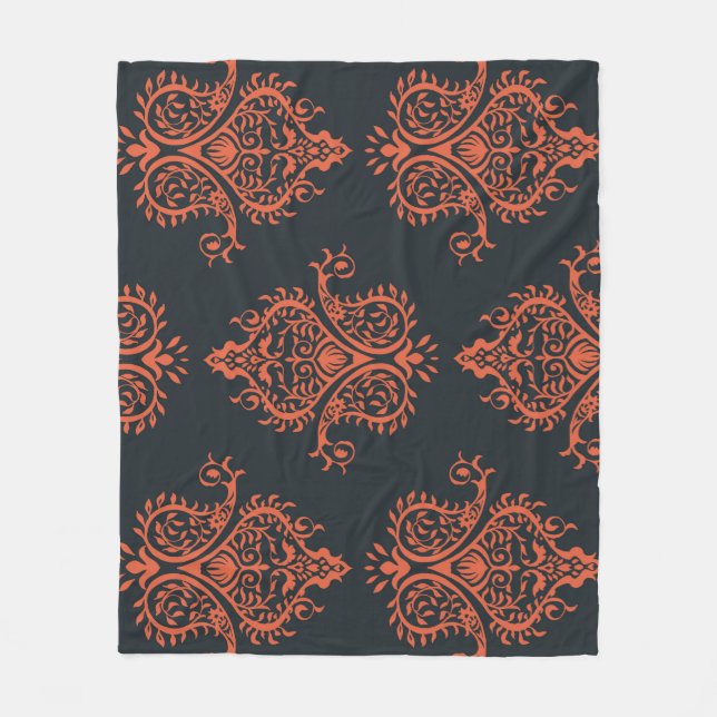Oriental damask: Mediterranean vintage pattern. Fleece Blanket (Front)