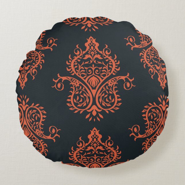 Oriental damask: Mediterranean vintage pattern. Round Cushion (Front)