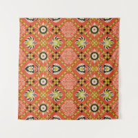Oriental damask pattern. Talavera pottery. Azulejo