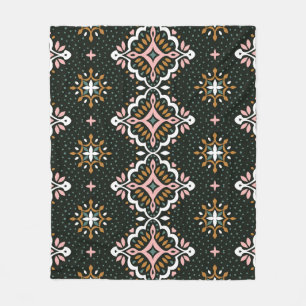 Oriental Damask: Talavera Vintage Elegance Fleece Blanket