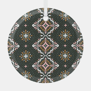Oriental Damask: Vintage Talavera Mosaic. Glass Tree Decoration