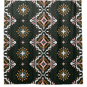 Oriental Damask: Vintage Talavera Mosaic. Shower Curtain