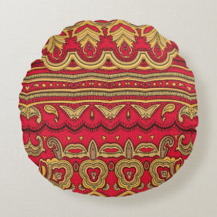 Oriental decor closeup. round cushion