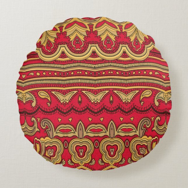 Oriental decor closeup. round cushion (Front)
