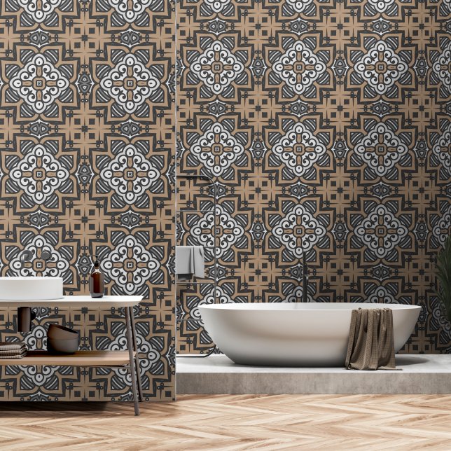 Oriental decor wallpaper (Bathroom)