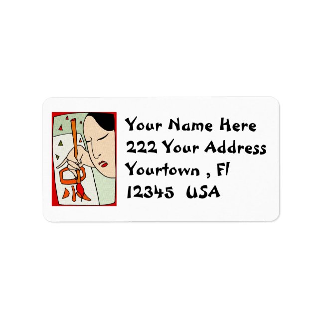 Oriental design  Address Label (Front)