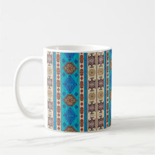 Oriental Design Blue and Brown Coffee Mug