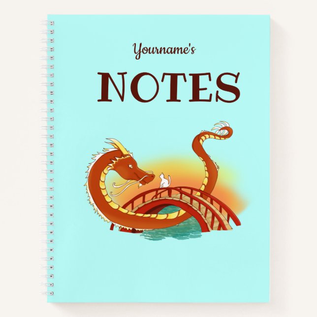 Oriental Dragon and Cat Notebook (Front)