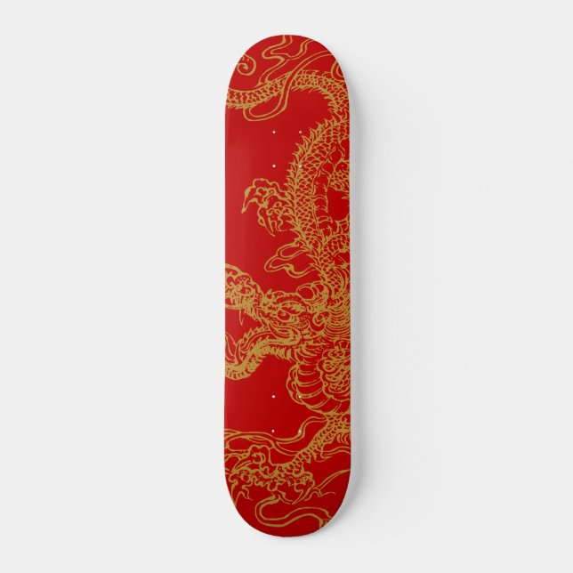 Oriental dragon illustration skateboard (Front)