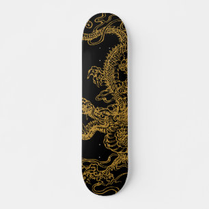 Oriental dragon illustration skateboard