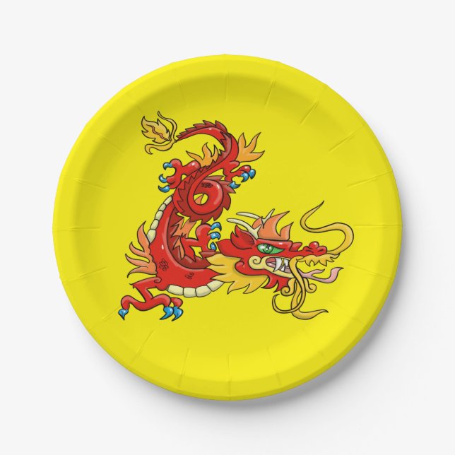 Oriental Dragon Paper Plate (Front)