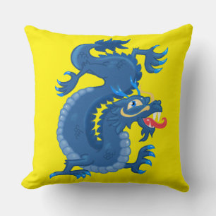 Oriental Dragon Throw Pillow