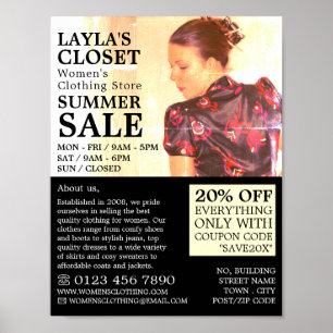 Oriental Dress, Women's Clothing Store Advertising Poster