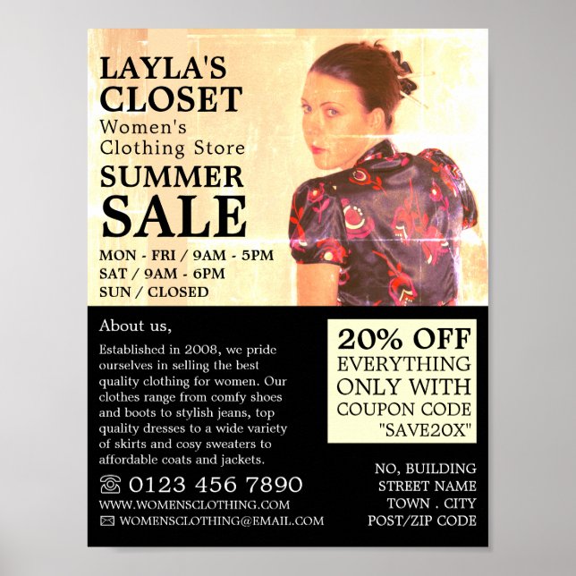 Oriental Dress, Women's Clothing Store Advertising Poster (Front)