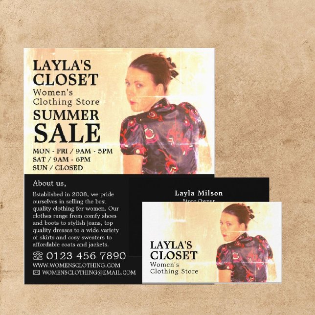 Oriental Dress, Women's Clothing Store Business Card (Creator Uploaded)