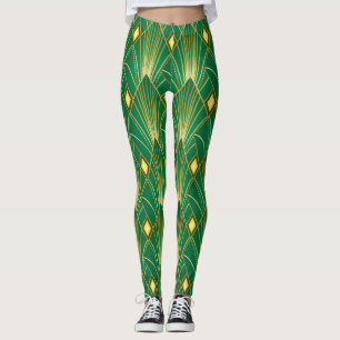 Oriental Elegance: Art Deco Wallpaper Leggings