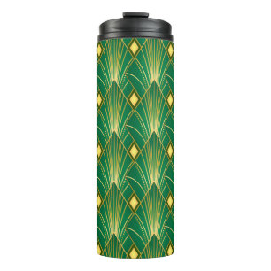 Oriental Elegance: Art Deco Wallpaper Thermal Tumbler