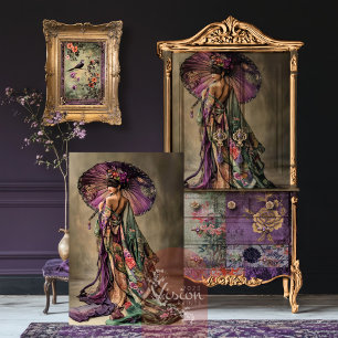 Oriental Esthetics Japanese Geisha Portrait Art Tissue Paper