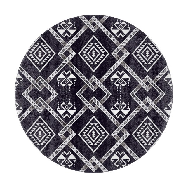 Oriental ethnic, traditional seamless background. cutting board (Front)