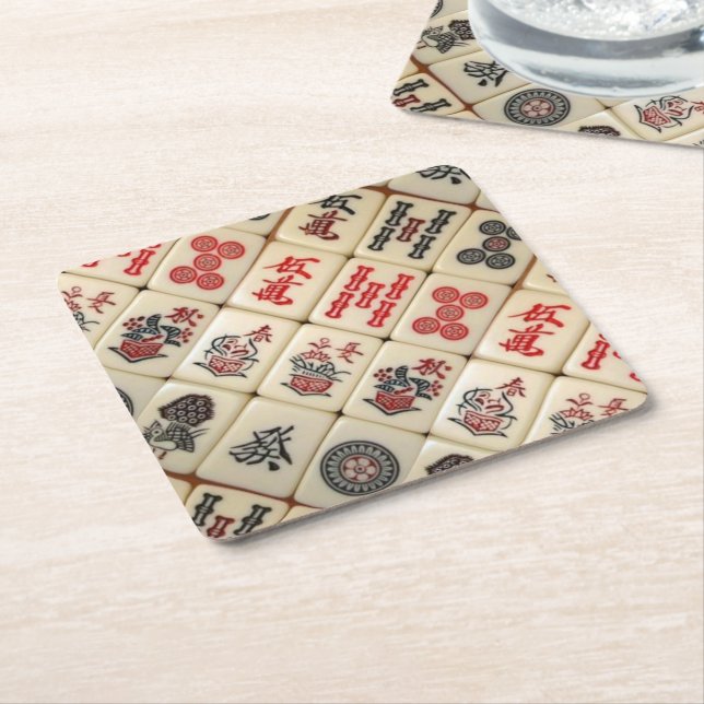 Oriental expression square paper coaster (Angled)
