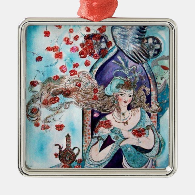 ORIENTAL FAIRY TALE Blue Sapphire Metal Tree Decoration (Front)