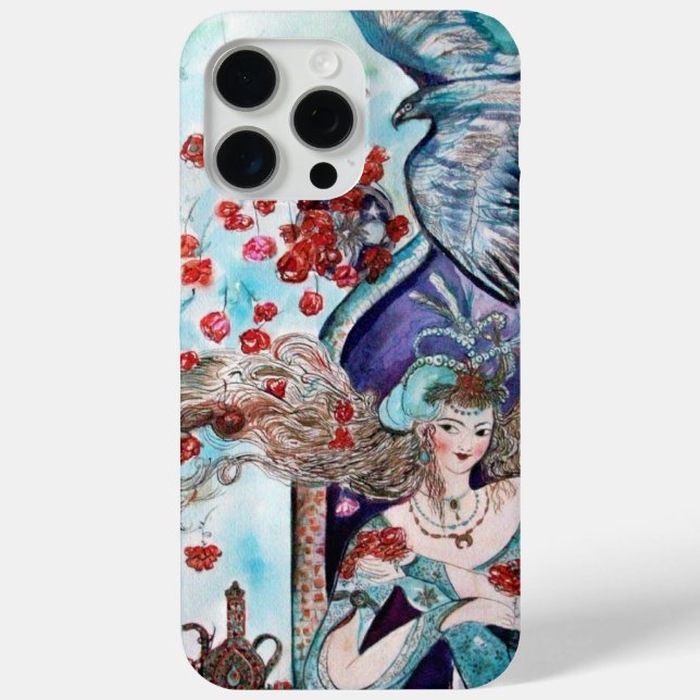 ORIENTAL FAIRY TALE / PRINCESS,RED ROSES AND HAWK Case-Mate iPhone CASE (Back)