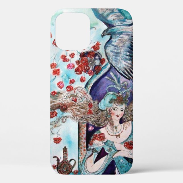 ORIENTAL FAIRY TALE / PRINCESS,RED ROSES AND HAWK Case-Mate iPhone CASE (Back)