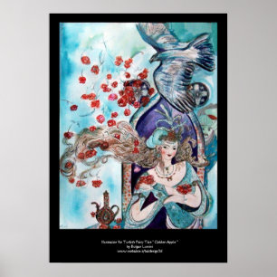 ORIENTAL FAIRY TALE / PRINCESS,RED ROSES AND HAWK POSTER