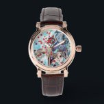 ORIENTAL FAIRY TALE / PRINCESS,RED ROSES AND HAWK WATCH<br><div class="desc">Colourful, vibrant, whimsical fine art illustration for Turkish Fairy Tale " Golden Apple" .Beautiful princess with her lover, a flying hawk , blue sky and falling red roses .</div>