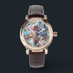 ORIENTAL FAIRY TALE / PRINCESS,RED ROSES AND HAWK WATCH<br><div class="desc">Colourful, vibrant, whimsical fine art illustration for Turkish Fairy Tale " Golden Apple" .Beautiful princess with her lover, a flying hawk , blue sky and falling red roses .</div>