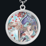 ORIENTAL FAIRY TALE SILVER PLATED NECKLACE<br><div class="desc">Colourful, vibrant, whimsical fine art illustration for Turkish Fairy Tale " Golden Apple" .</div>