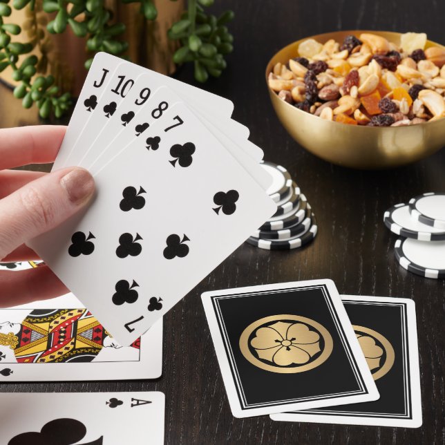 Oriental Faux Gold Sakai Japan Mon Vector Art Playing Cards (In Situ)