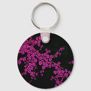 Oriental floral cherry blossoms japanese keychain